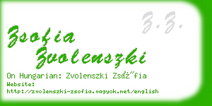 zsofia zvolenszki business card